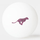 Leopard Black en Hot Pink Print Siloette Pingpongbal (Voorkant)