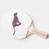 Leopard Black en Hot Pink Print Siloette Tafeltennisbatje (Zijkant)