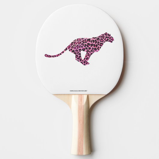 Leopard Black en Hot Pink Print Siloette Tafeltennisbatje (Voorkant)