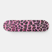 Leopard Black en Hot Pink Print Skateboard (Horizontaal)