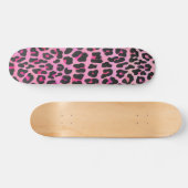 Leopard Black en Hot Pink Print Skateboard (Horizontaal)