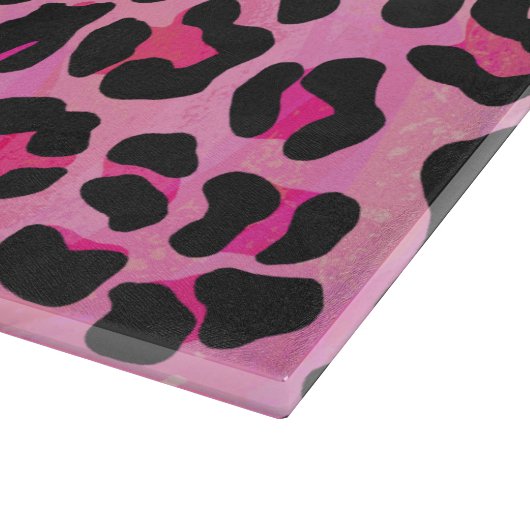 Leopard Black en Hot Pink Print Snijplank (Hoek)