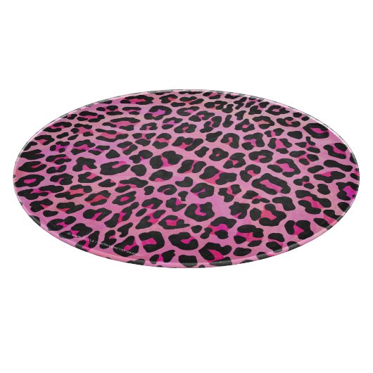 Leopard Black en Hot Pink Print Snijplank (Hoek)