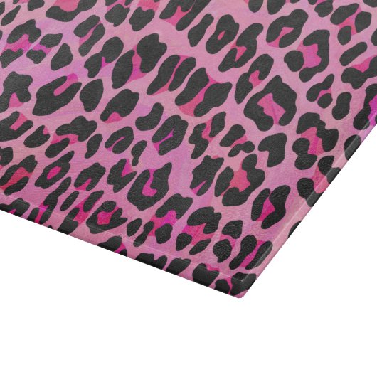 Leopard Black en Hot Pink Print Snijplank (Hoek)