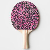 Leopard Black en Hot Pink Print Tafeltennisbatje (Voorkant)