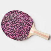 Leopard Black en Hot Pink Print Tafeltennisbatje (Zijkant)