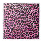 Leopard Black en Hot Pink Print Tegeltje (Voorkant)