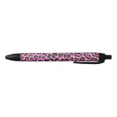 Leopard Black en Hot Pink Print Zwarte Inkt Pen (Bodem)