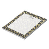 Leopard Black Gold elegant dierpringspatroon Notitieblok (Linkerzijde)