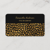 Leopard Black Gold Print QR Code luxury Visitekaartje (Voorkant)