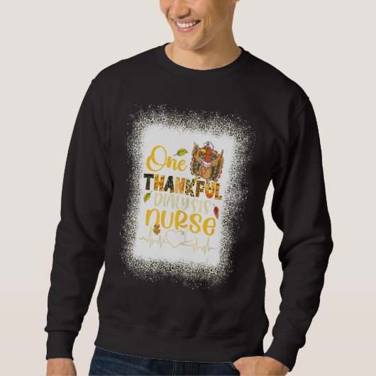 Leopard Bleaching One Thankful Dialyse Nurse Turke Trui (Voorkant)