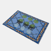 Leopard Blue Bamboo Chinoiserie Ginger Jar Doormat Deurmat (Schuin)