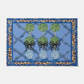 Leopard Blue Bamboo Chinoiserie Ginger Jar Doormat Deurmat (Voorkant)
