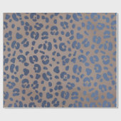 Leopard Blue Pattern Cadeaupapier (Vlak)
