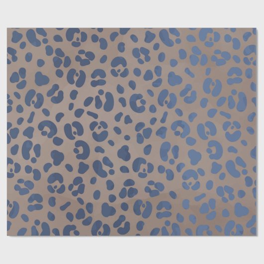 Leopard Blue Pattern Cadeaupapier (Vlak)