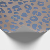 Leopard Blue Pattern Cadeaupapier (Hoek)