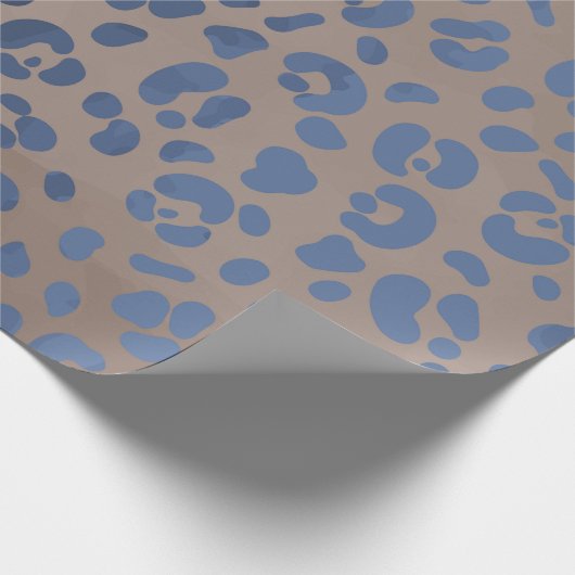 Leopard Blue Pattern Cadeaupapier (Hoek)