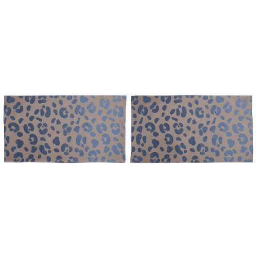 Leopard Blue Pattern Kussensloop (Voorkant-Set)