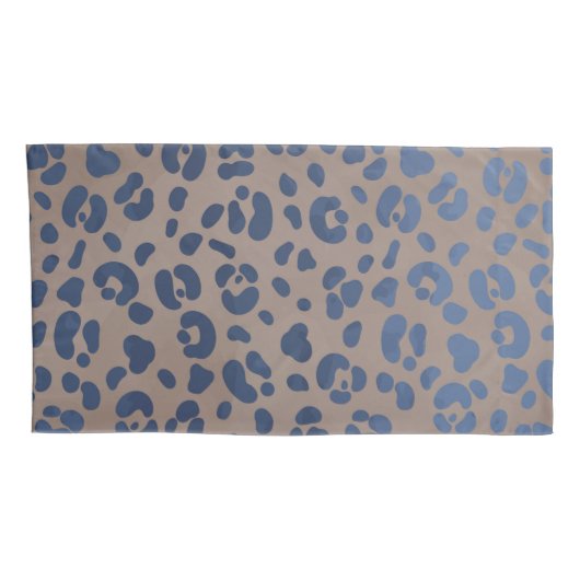 Leopard Blue Pattern Kussensloop (Achterkant-Rechts)