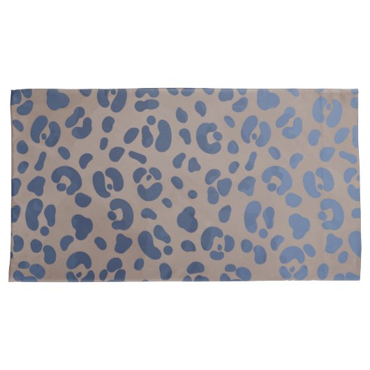 Leopard Blue Pattern Kussensloop (Voorkant-Rechts)
