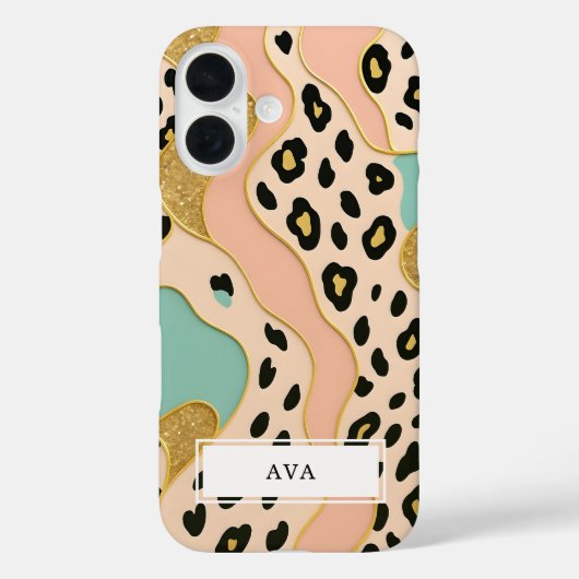 Leopard Blush Pink Pattern Case-Mate iPhone Case (Achterkant)
