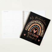 Leopard Bohemian Rainbow Voeg graad leraar naam to Planner (Display)