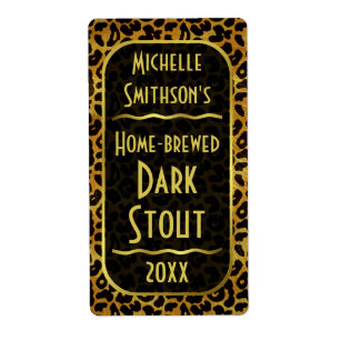 Leopard Bont Print  Bierbrouwer Etiket