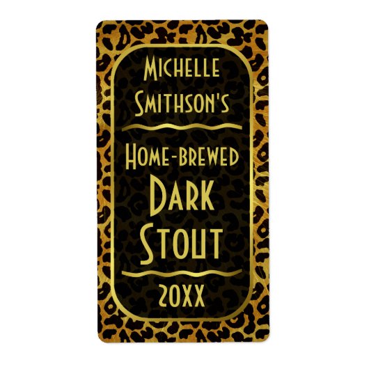 Leopard Bont Print  Bierbrouwer Etiket (Voorkant)