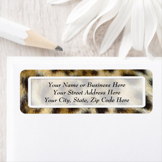 Leopard Bont Print Retouradreslabels Etiket (Insitu)