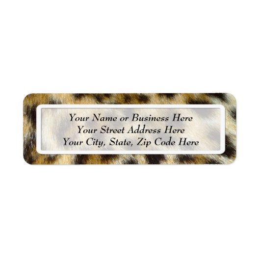 Leopard Bont Print Retouradreslabels Etiket (Voorkant)