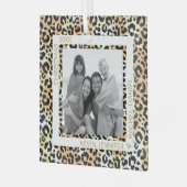 Leopard Border Photo Glas Ornament (Voorkant links)
