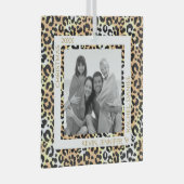 Leopard Border Photo Glas Ornament (Voorkant Rechts)