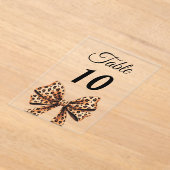 Leopard bow acrylic table number sign acryl uitnodigingen (Laagn)