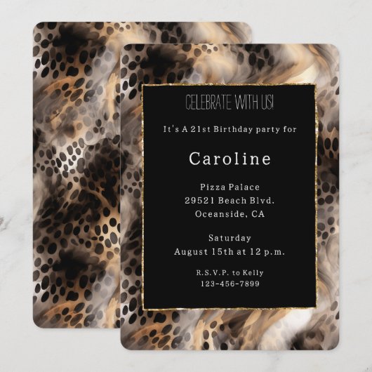Leopard Bow Animal Print Verjaardag Kaart (Voorkant / Achterkant)