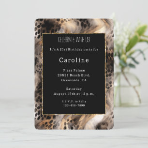 Leopard Bow Animal Print Verjaardag Kaart