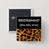 Leopard Bridesmaid Vierkante Button 5,1 Cm (Voorkant /achterkant)