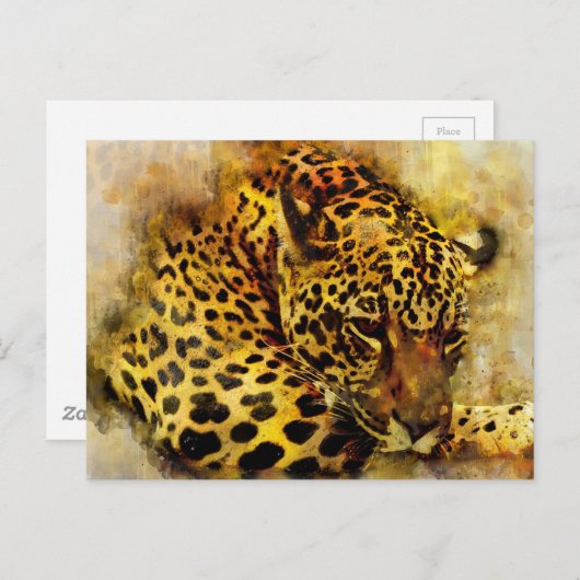 Leopard Briefkaart (Voorkant / Achterkant)