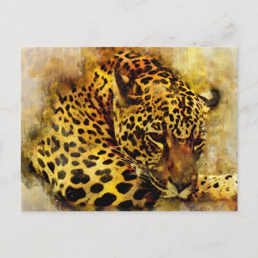 Leopard Briefkaart (Voorkant)