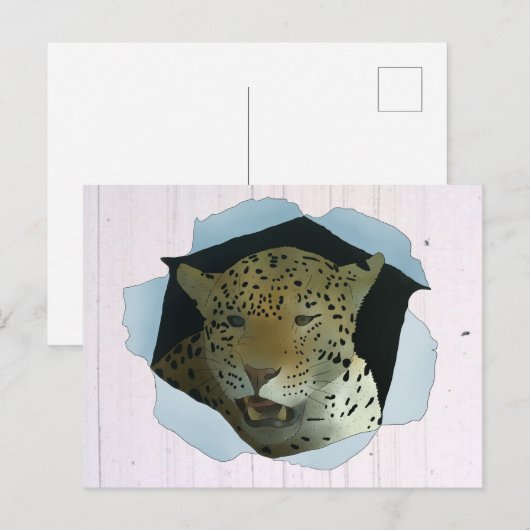 Leopard Briefkaart (Voorkant / Achterkant)