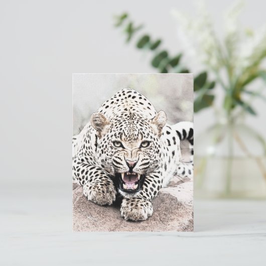Leopard Briefkaart (Staand voorkant)
