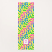 Leopard Bright Neon Monogram op persoonlijke titel Yogamat (Voorkant)