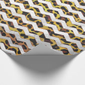 Leopard Brown and Yellow Cevron Print Cadeaupapier (Hoek)