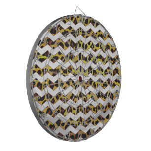 Leopard Brown and Yellow Cevron Print Dartbord