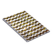 Leopard Brown and Yellow Cevron Print Notitieboek (Rechterzijde)