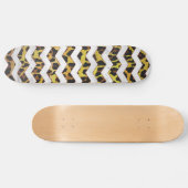 Leopard Brown and Yellow Cevron Print Skateboard (Horizontaal)