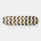 Leopard Brown and Yellow Cevron Print Skateboard (Horizontaal)