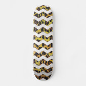 Leopard Brown and Yellow Cevron Print Skateboard (Voorkant)