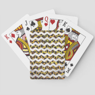 Leopard Brown and Yellow Cevron Print Speelkaarten