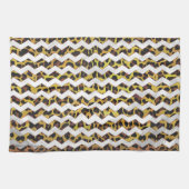 Leopard Brown and Yellow Cevron Print Theedoek (Horizontaal)