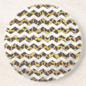 Leopard Brown and Yellow Cevron Print Zandsteen Onderzetter (Voorkant)